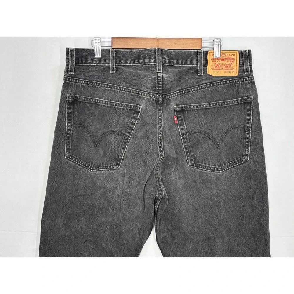 Levi's‎ 505 Straight Leg Jeans Mens Gray Denim Cotton Regular Fit Outdoor 38x29